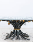 Hollywood Regency Gilt Metal Sheaf of Wheat Coffee Table, France Mid 20th C.