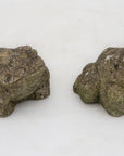 Pair of Reconstituted Stone Frog Garden Ornaments, England 1970s
