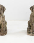 Pair of Composite Stone Boxer Dog Garden Statues, England 1960s