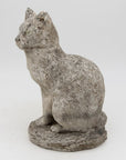 Vintage Reconstituted Stone Cat Garden Statue, English 1970s