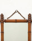 Small Faux Bamboo Carved Frame Mirror, England 1940s