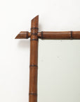 Small Faux Bamboo Carved Frame Mirror, England 1940s