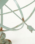 Celadon Painted English Mid-20th Century Iron Armillary
