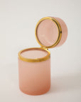 Antique French Pink Cylindrical Opaline Box, Early 20th C.