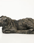 Reconstituted Black Stone Dog Garden Ornament, England 20th Century