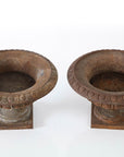 Pair Cast Iron Pie Crust Urns