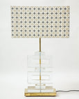 Pair Modern Murano Clear Glass Lamps