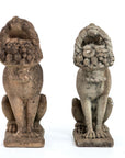 Matched Pair of Composite Stone Dogs with Fruit Baskets, England Mid 20th C.