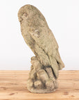 Vintage Stone Horned Owl Garden Ornament, USA Mid 20th C.