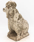 White Painted Reconstituted Stone Dog Poodle Garden Ornament, France 20th Century