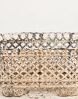White Painted Cast Iron Latticework Basket, French early 20th C.
