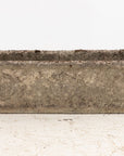 Rectangular Concrete Stone Planter with Tudor Rose Pattern, England mid 20th C.