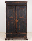 Black Swedish Cupboard or Kitchen Cabinet, Sweden Late 18th C.
