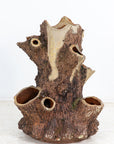 Large Terracotta English Faux Bois Planter, Edwardian, early 20th Century
