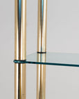 Polished Brass Etagere with Glass Shelves, USA 1970s