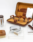 Vintage Men's Grooming Kit with Leather Case