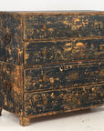 Gustavian Swedish Black Chest on Chest, early 19th Century