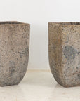 Brutalist Inspired Pair of Mixed Stone Planters, 20th Century