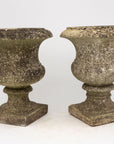 Pair French Stone Neoclassical Urns, 20th century