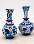 Pair Blue and Turquoise Iznik Vases, Late 19th Century
