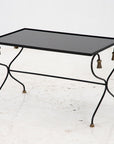 Iron and Black Glass Cocktail Table, 20th Century