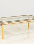 1970s Pierre Vandel Brass and Stainless Steel Cocktail Table
