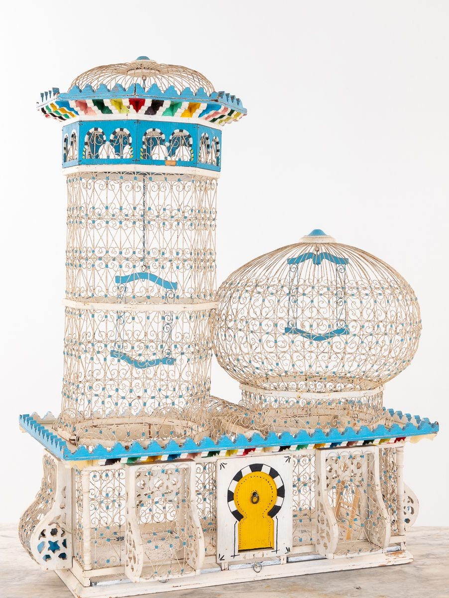 Polychrome Wire Birdcage, French 20th-Century