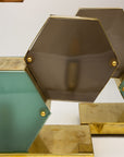 Pair Murano Geometric Multicolor Lamps