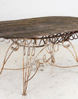 White Iron and Wood Topped Garden Dining Table, France 1930s