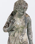 Composite Stone Weathered Garden Statue of Maiden or Goddess, England Mid 20th C.