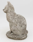 Vintage Composite Stone Cat Garden Statue, French 1970s