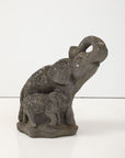 Stone Elephant Mother and Baby Fountain Garden Ornament, French Mid 20th C.