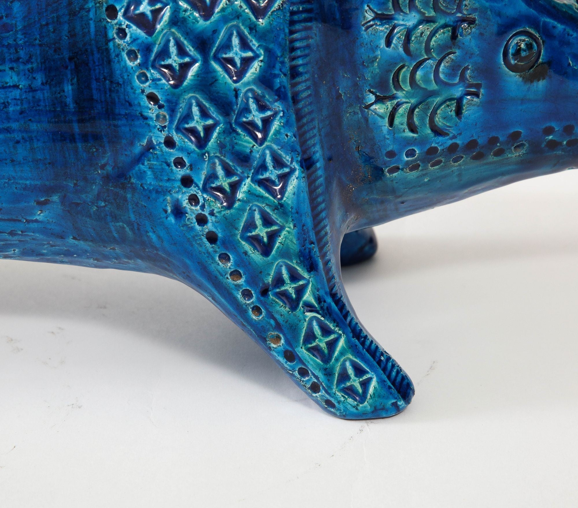 Ceramic Boar by Aldo Londi for Bitossi in 'Rimini blue' with