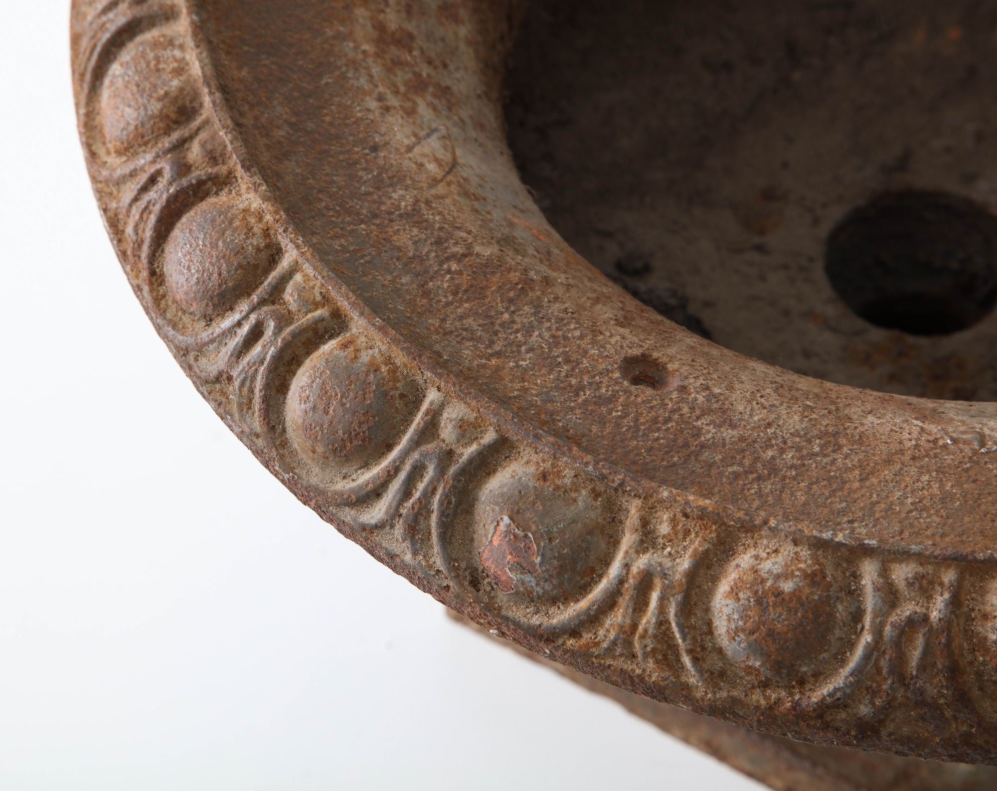 Pair Cast Iron Pie Crust Urns