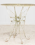 Victorian Style White Wirework Pair of Chairs and Cafe Table, France 1960