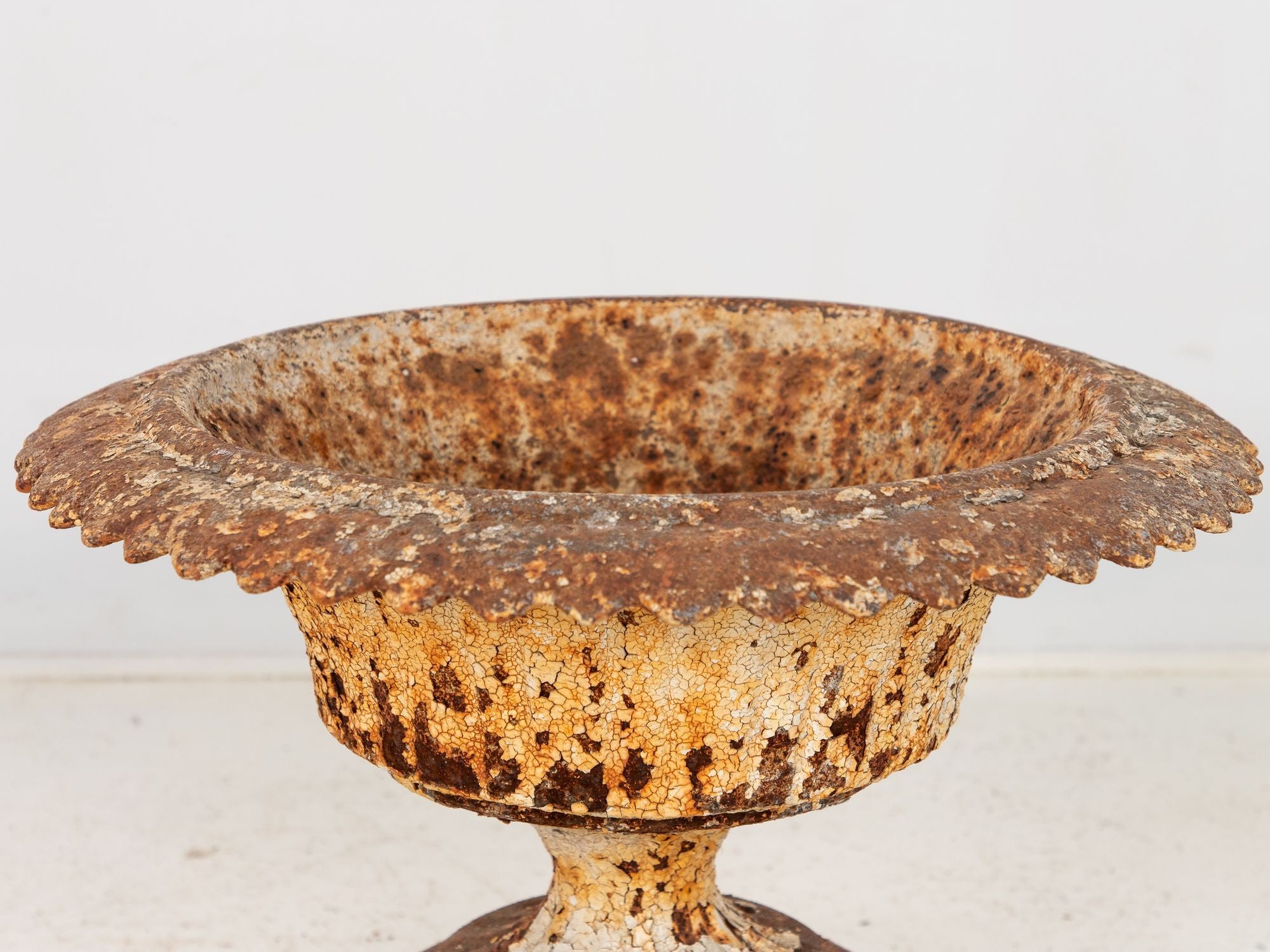 Antique Cast Iron Urn English Classically Styled Planter, Victorian 19th Century