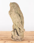 Vintage Stone Horned Owl Garden Ornament, USA Mid 20th C.