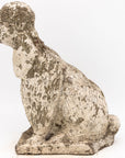 White Painted Reconstituted Stone Dog Poodle Garden Ornament, France 20th Century