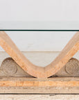 Tessellated Travertine Cocktail Table, France 1970s
