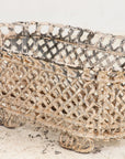 White Painted Cast Iron Latticework Basket, French early 20th C.