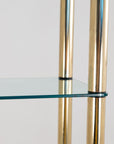Polished Brass Etagere with Glass Shelves, USA 1970s