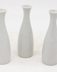 Collection of Three White Single Bud Vases, French Early 21st C.