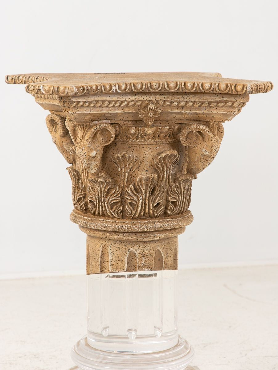 Lucite and Limestone Column or Pedestal