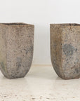 Brutalist Inspired Pair of Mixed Stone Planters, 20th Century