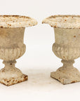 Pair of White Cast Iron Urns, French early 20th Century