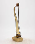Vintage Brutalist Style Brass Sailboat on Onyx Base, Signed by Demott, 20th Century