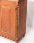 Antique English Country Buffet Cabinet with Original Red Paint