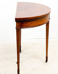 Satinwood and Mahogany Demilune Card Table