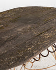 White Iron and Wood Topped Garden Dining Table, France 1930s