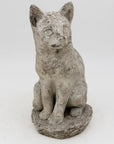 Vintage Composite Stone Cat Garden Statue, French 1970s